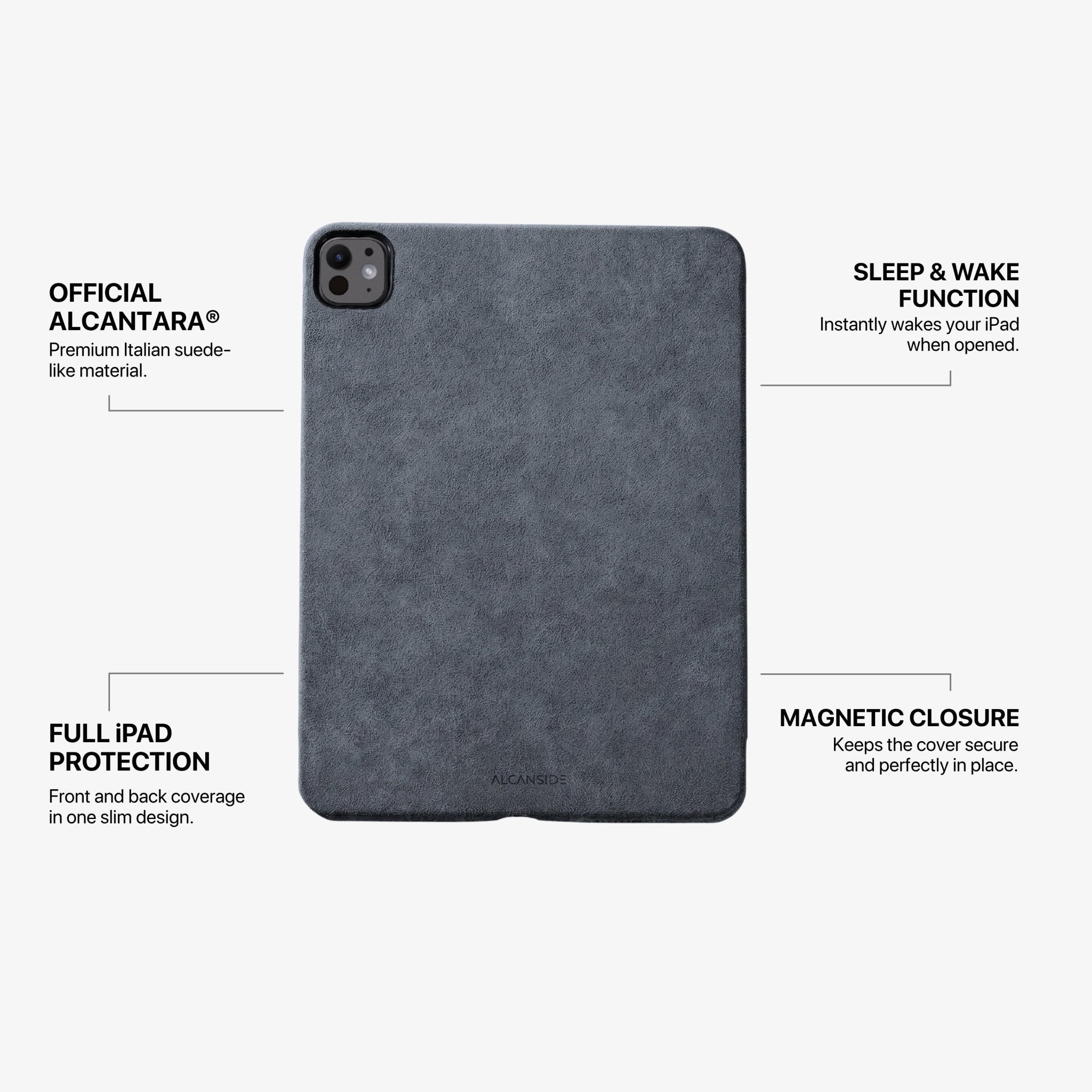 Alcantara iPad Cover - For iPad Pro (11 inch) - Space Grey - Alcanside