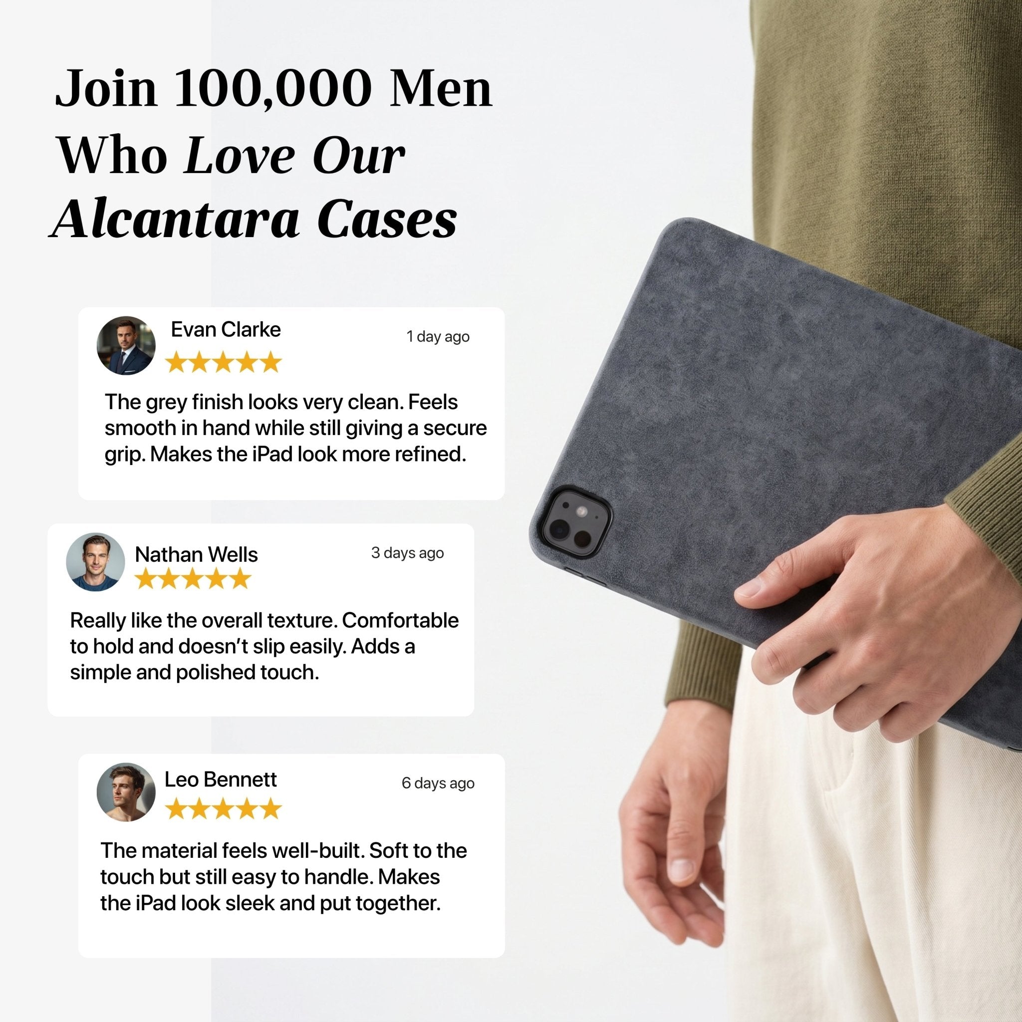 Alcantara iPad Cover - For iPad Pro (11 inch) - Space Grey - Alcanside