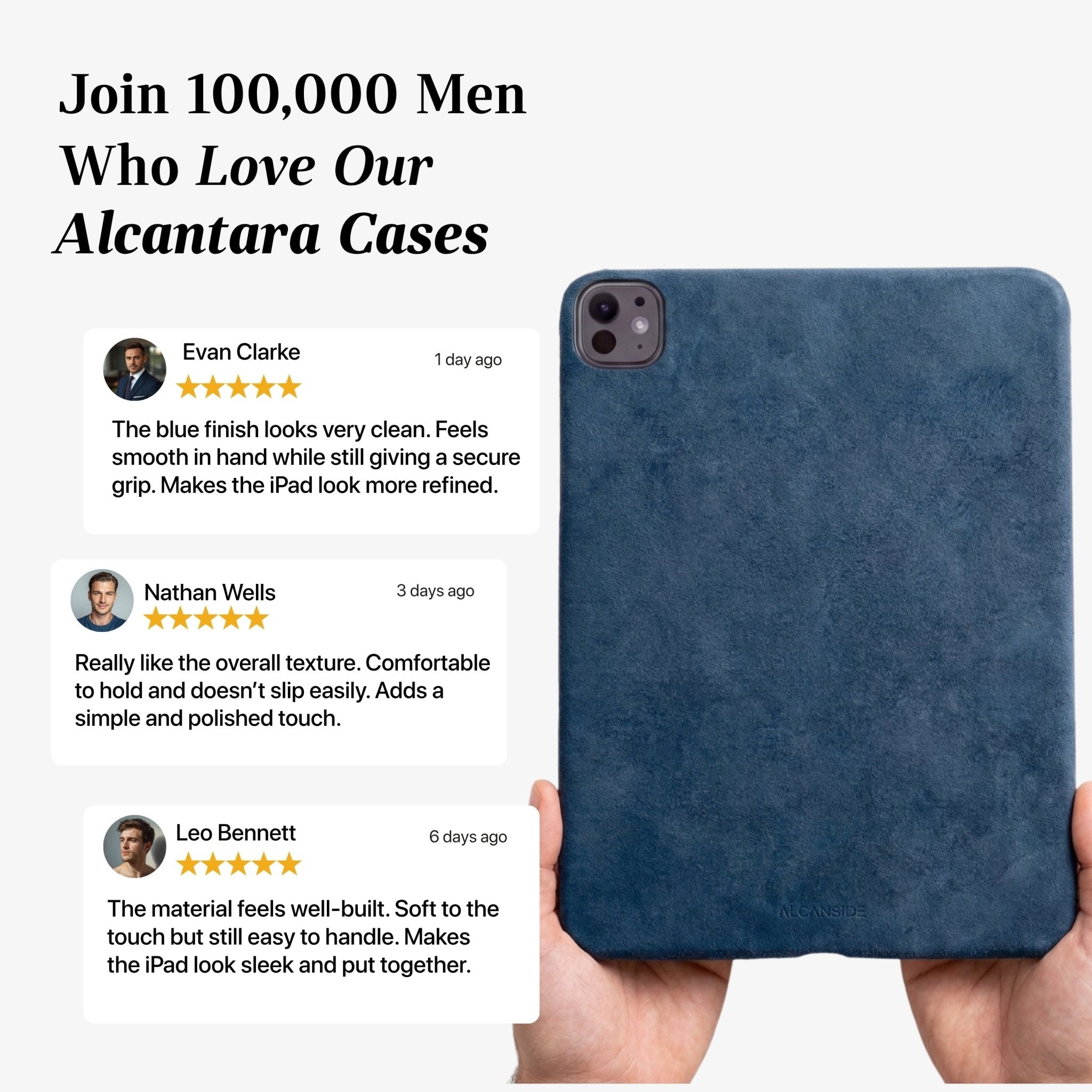 Alcantara iPad Cover - For iPad Pro (13 inch) - Ocean Blue - Alcanside