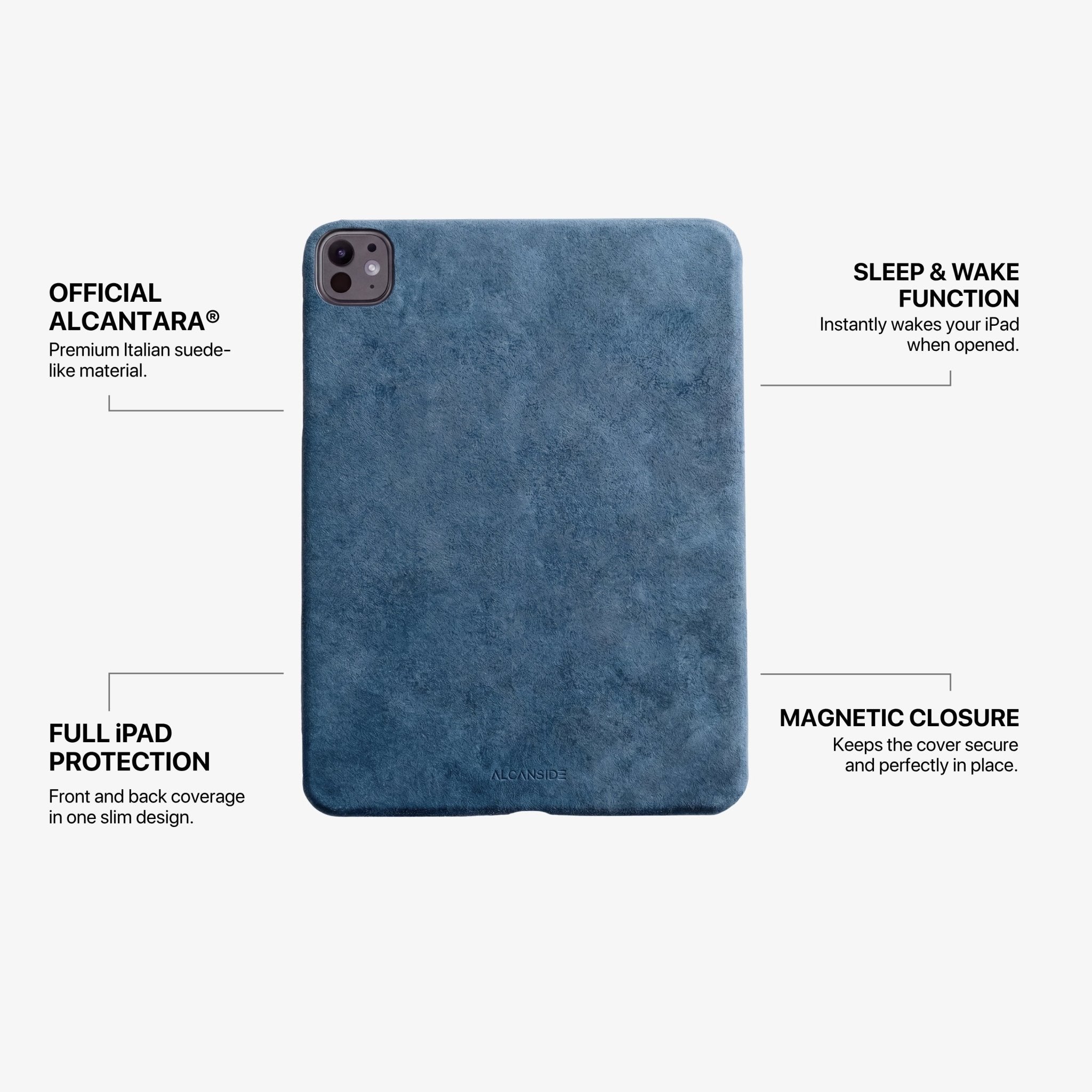 Alcantara iPad Cover - For iPad Pro (13 inch) - Ocean Blue - Alcanside