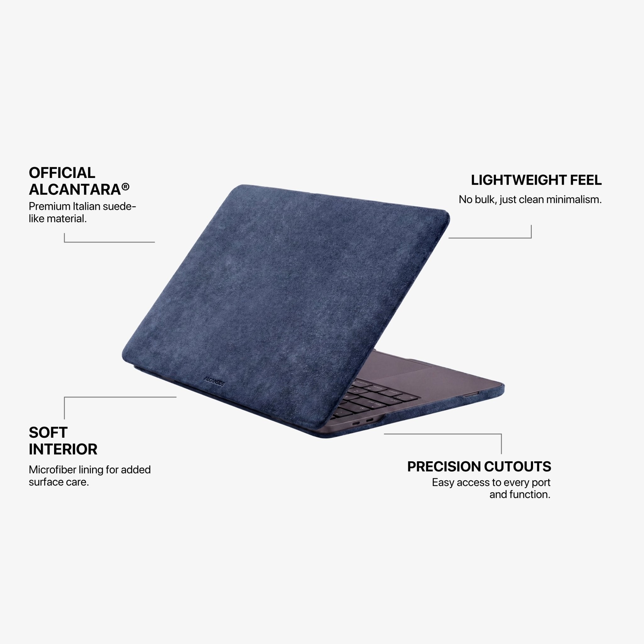 Alcantara MacBook Neo Cover – For 13 inch (2026) – Ocean Blue - Alcanside