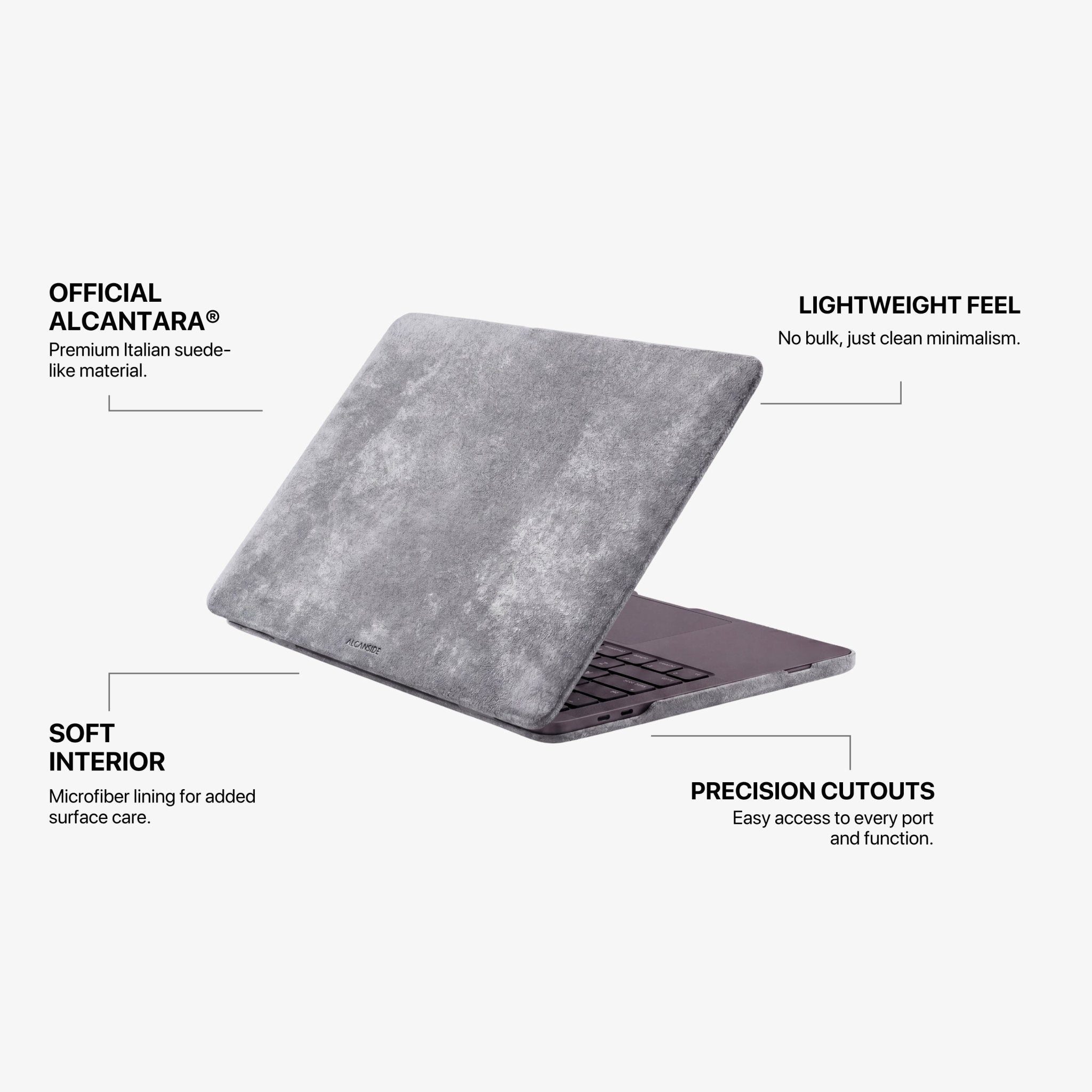Alcantara MacBook Pro & Pro Max Cover - For 14 inch (2021 - 2025) - Nardo Gray - Alcanside
