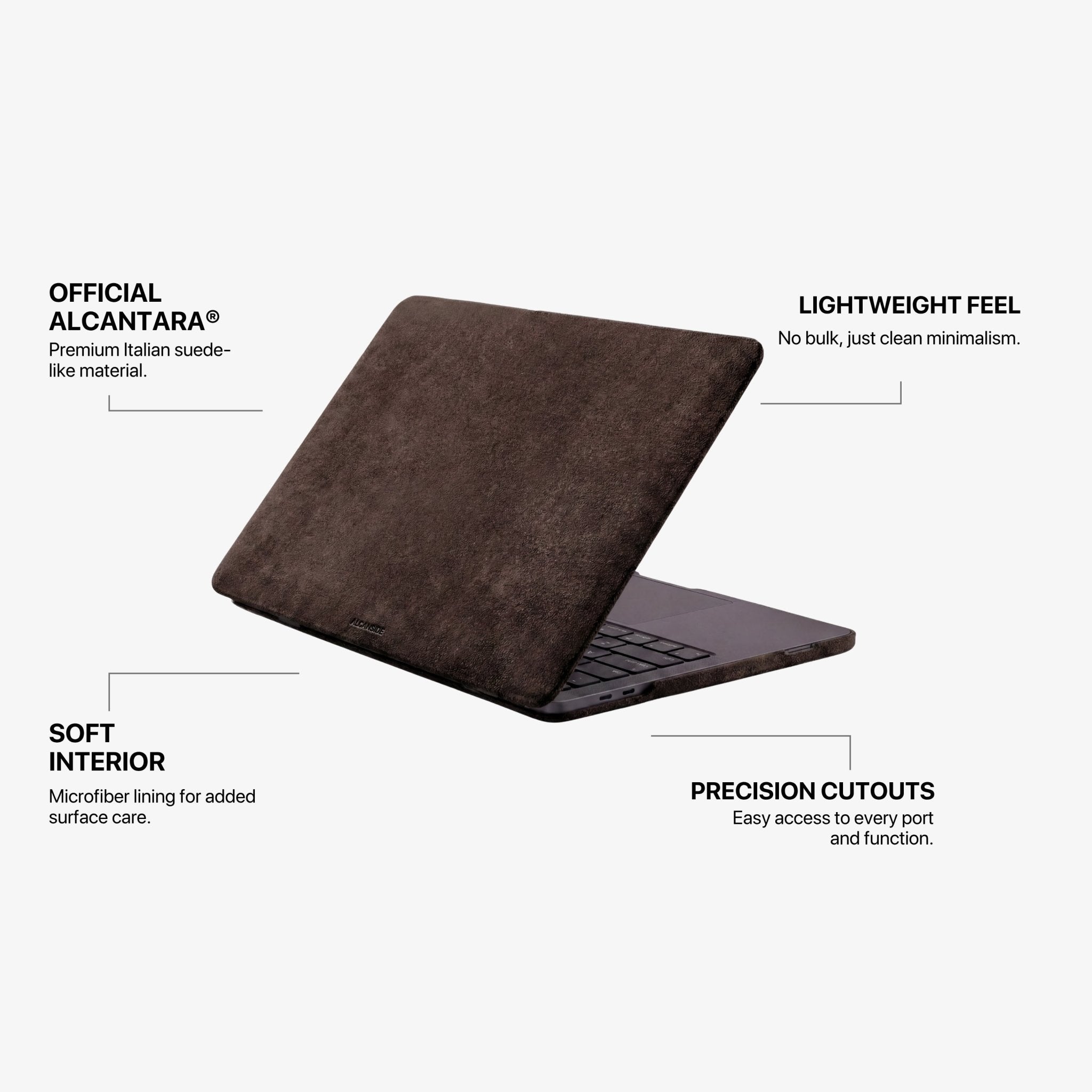 Alcantara MacBook Pro & Pro Max Cover - For 16 inch (2021 - 2024) - Chocolate Brown - Alcanside