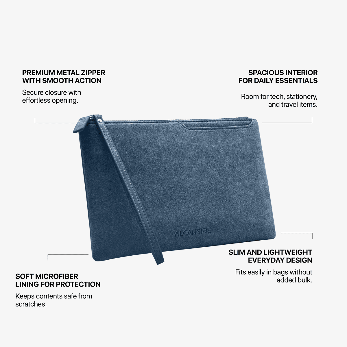 Alcantara Pouch - Ocean Blue - Alcanside