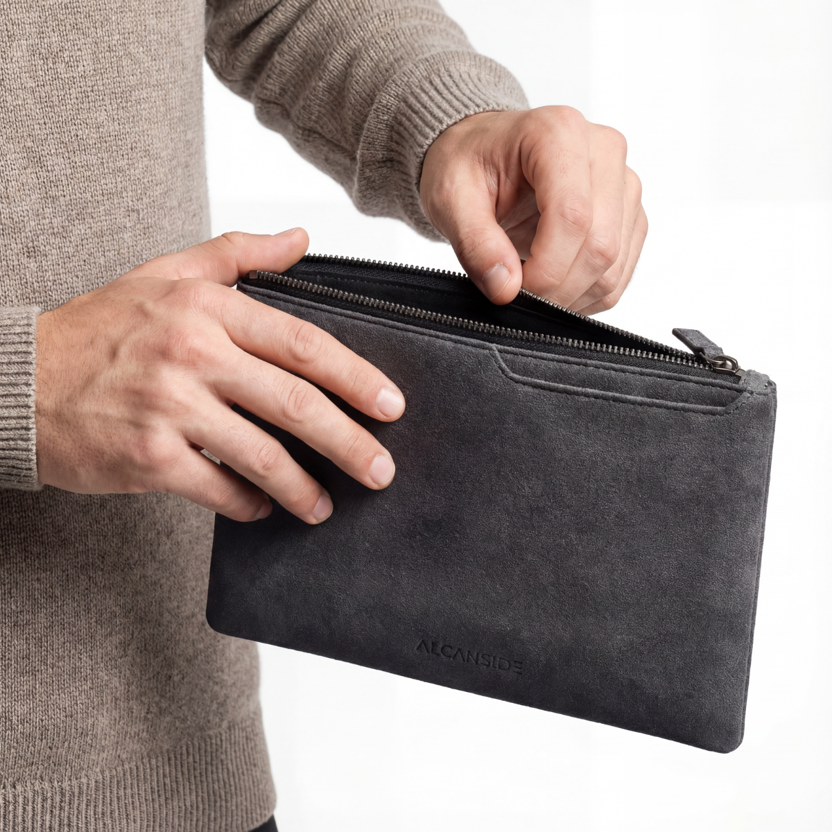 Alcantara Pouch - Space Grey