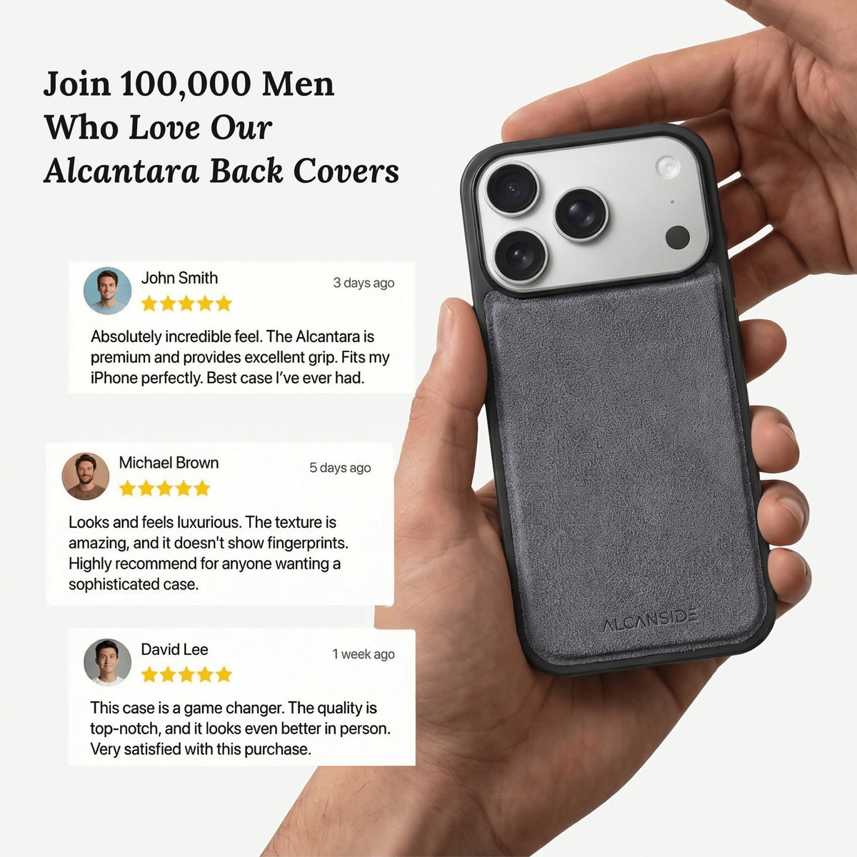 iPhone 17 Pro - Alcantara Back Cover - Nardo Gray - Alcanside