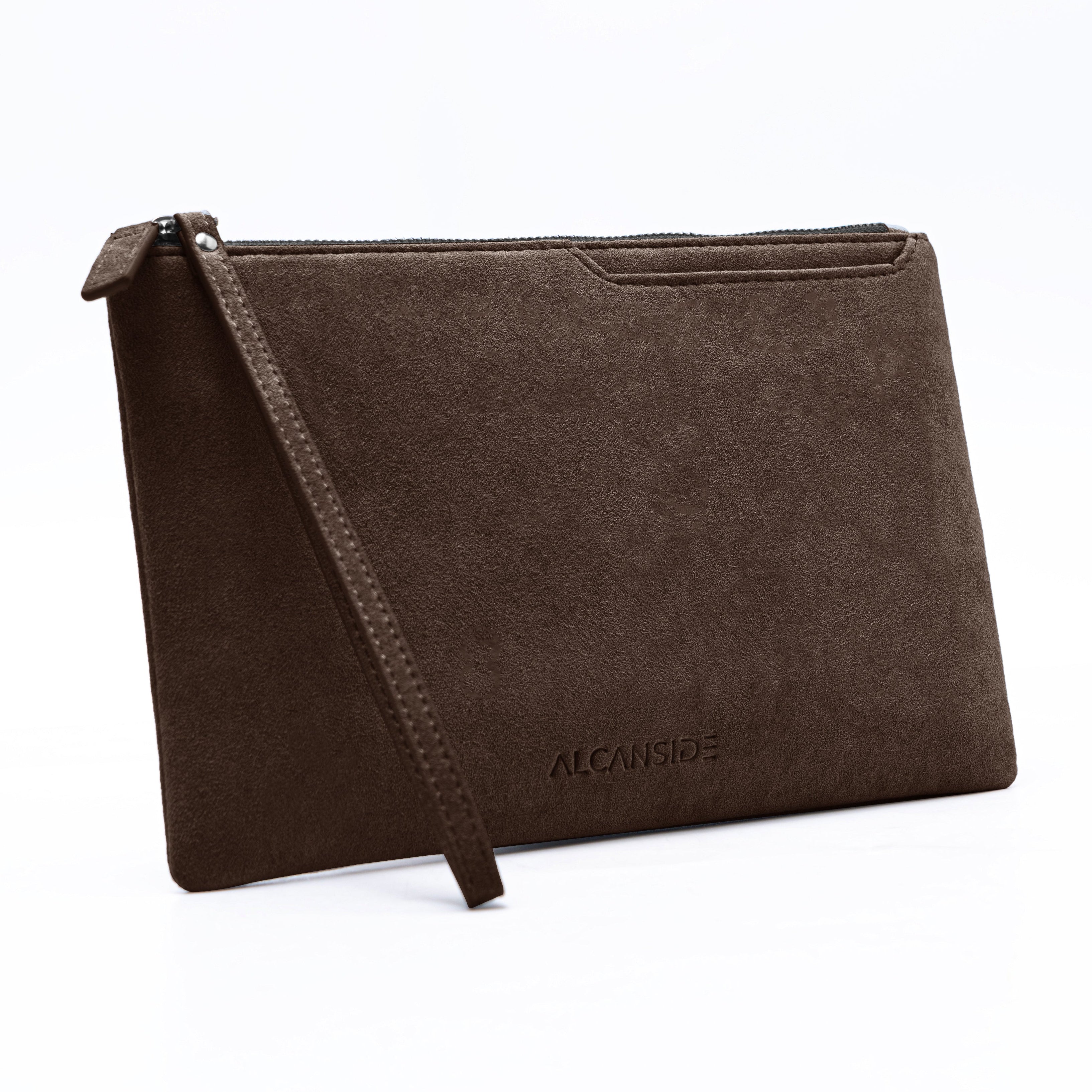 Alcantara Pouch - Chocolate brown