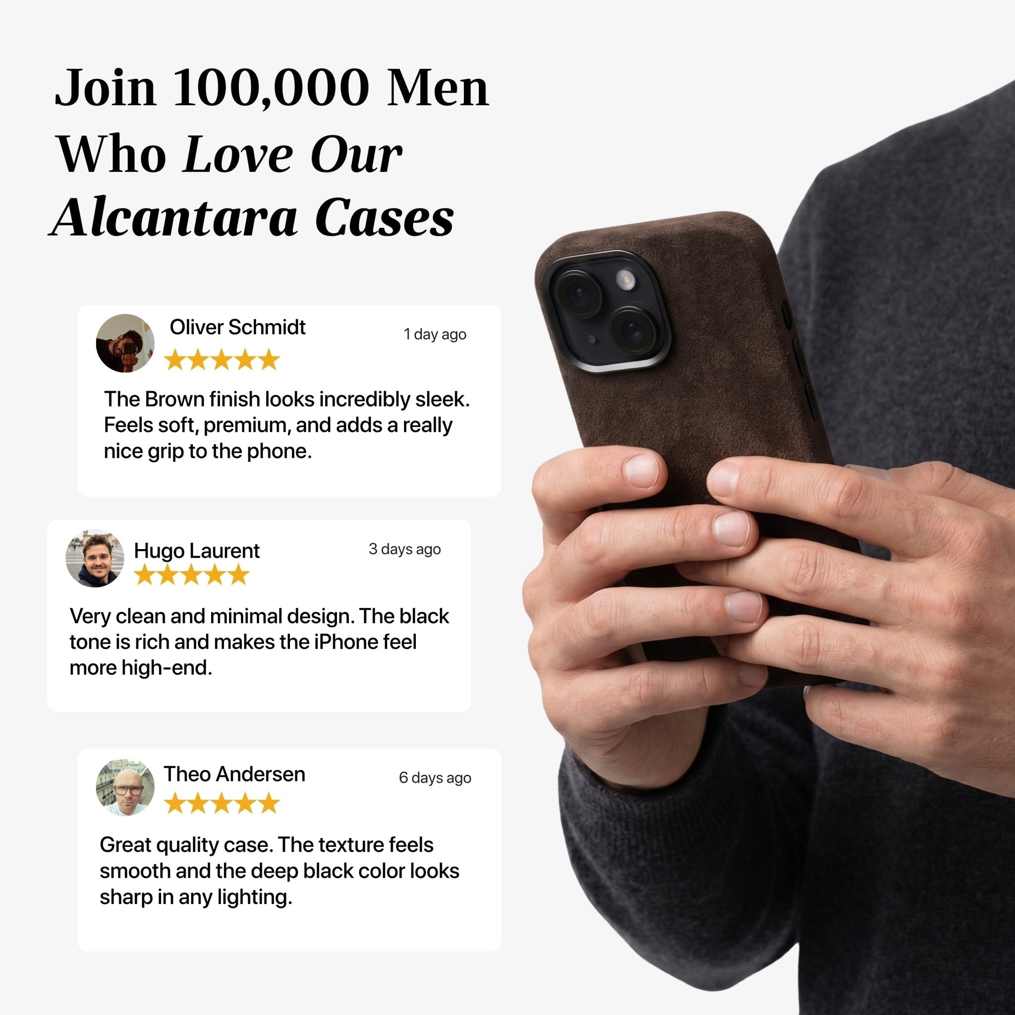 iPhone 15 - Alcantara Case - Chocolate Brown - Alcanside