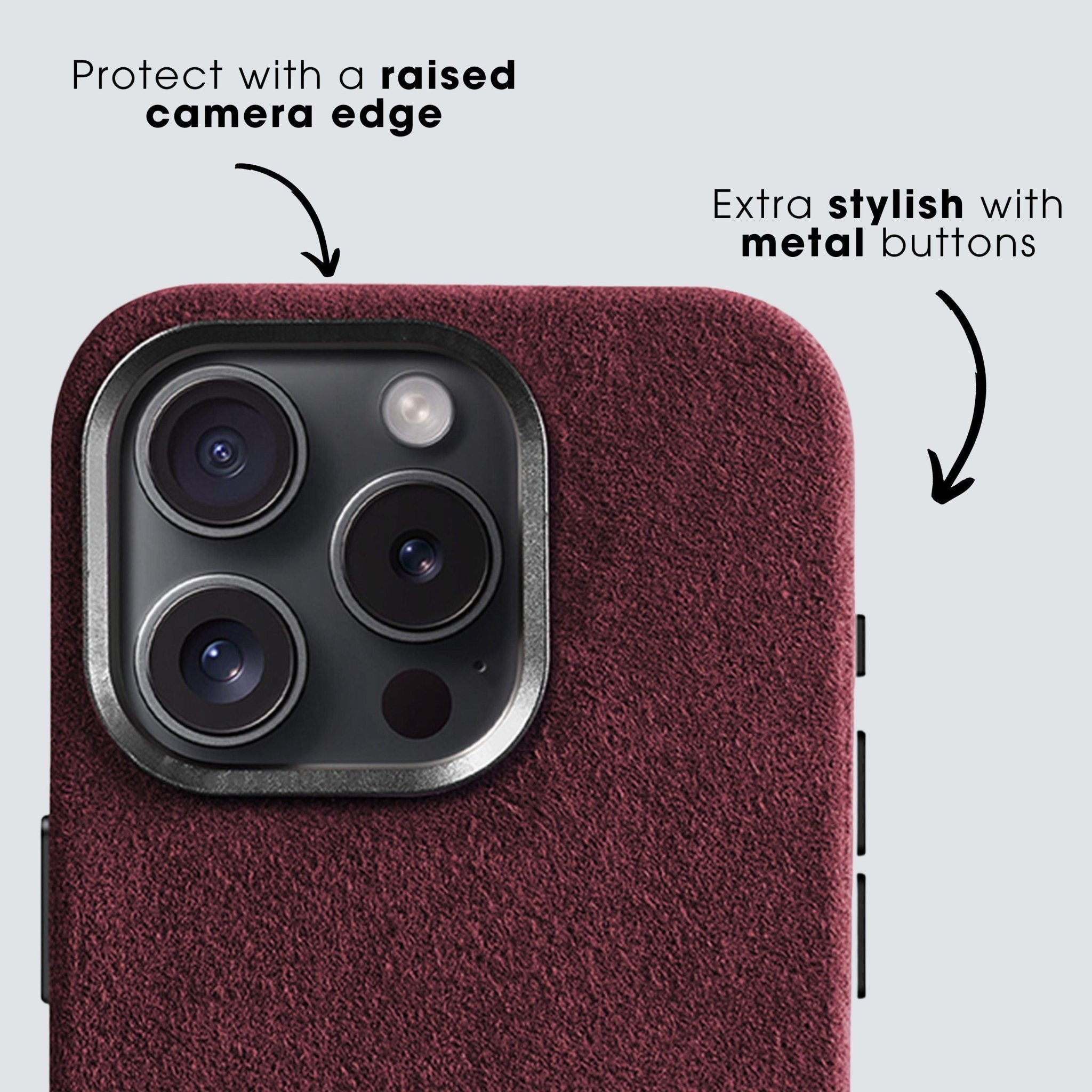 iPhone 15 - Alcantara Case - Wine Red - Alcanside iPhone 15 - Alcantara Case - Wine Red - Alcanside