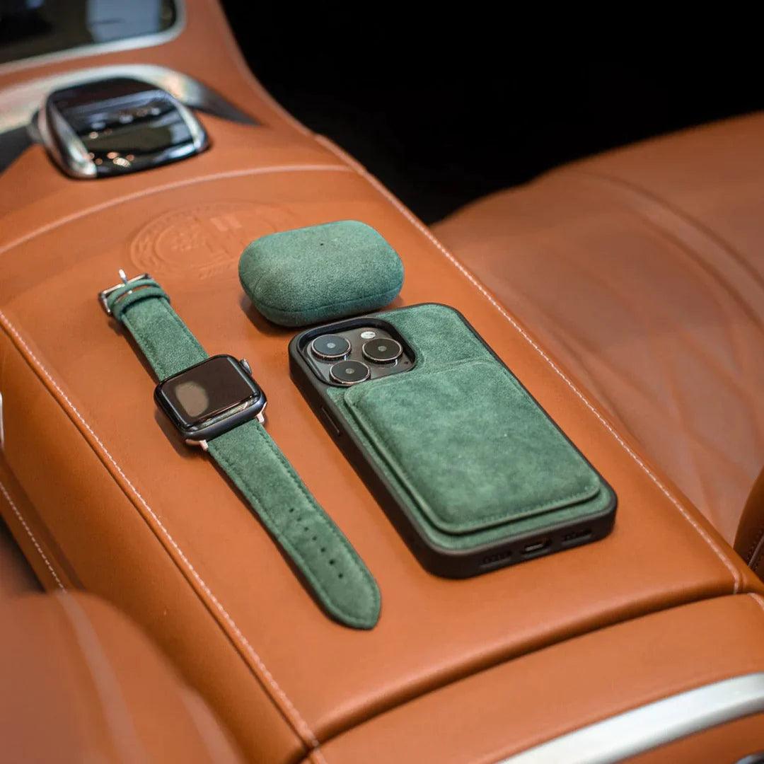 iPhone 15 Plus - Alcantara Back Cover - Midnight Green - Alcanside