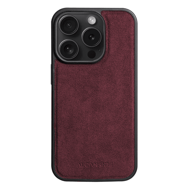 ☆　iPhone 15 Pro　ケース　ワインレッド　MagSafe対応 iPhone 15 Pro Max - Alcantara Back Cover - Wine Red - Alcanside
