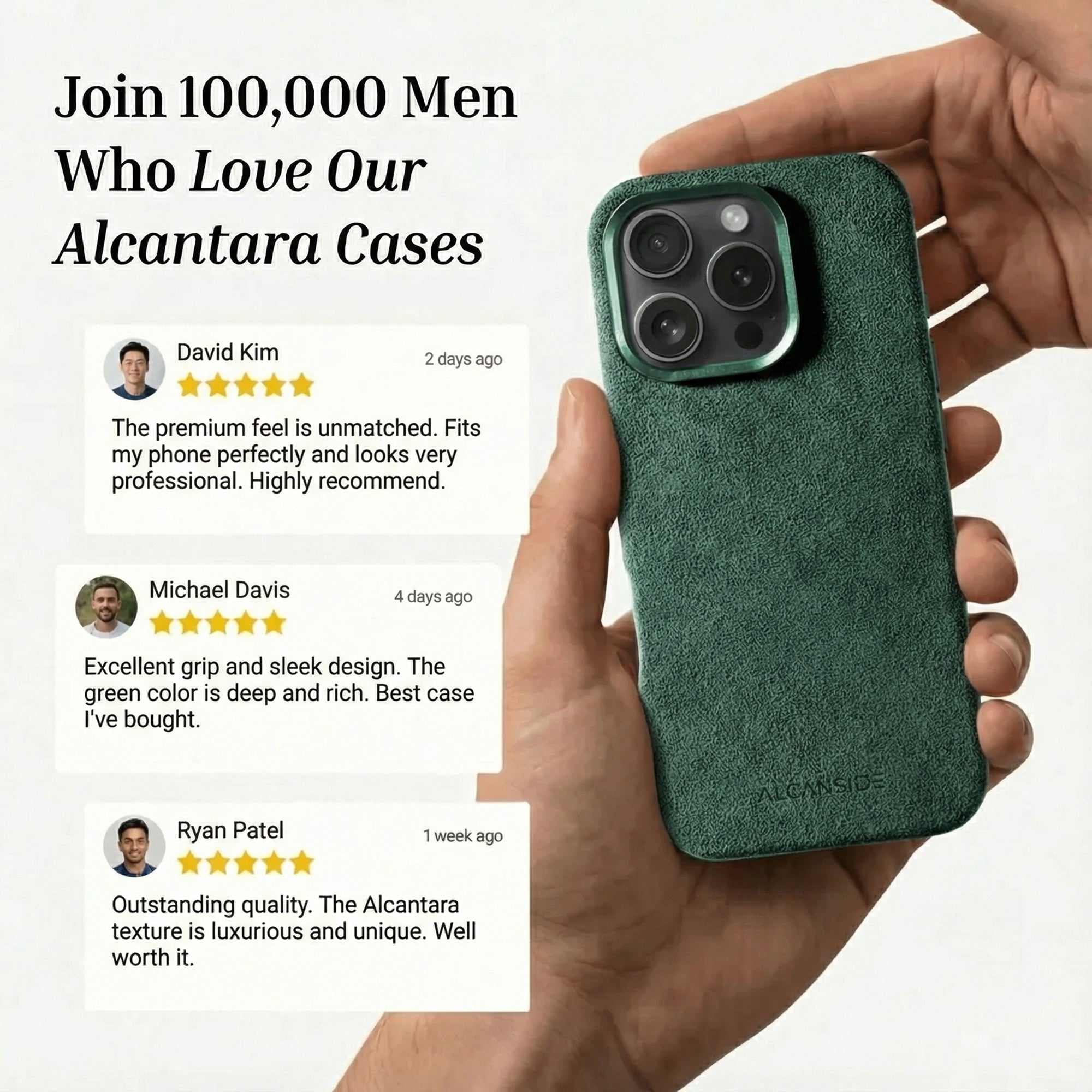 A-2/新品未使用 Alcanside iPhone 16 plus iPhone 16 Pro Max - Alcantara Case- Midnight Green - Alcanside