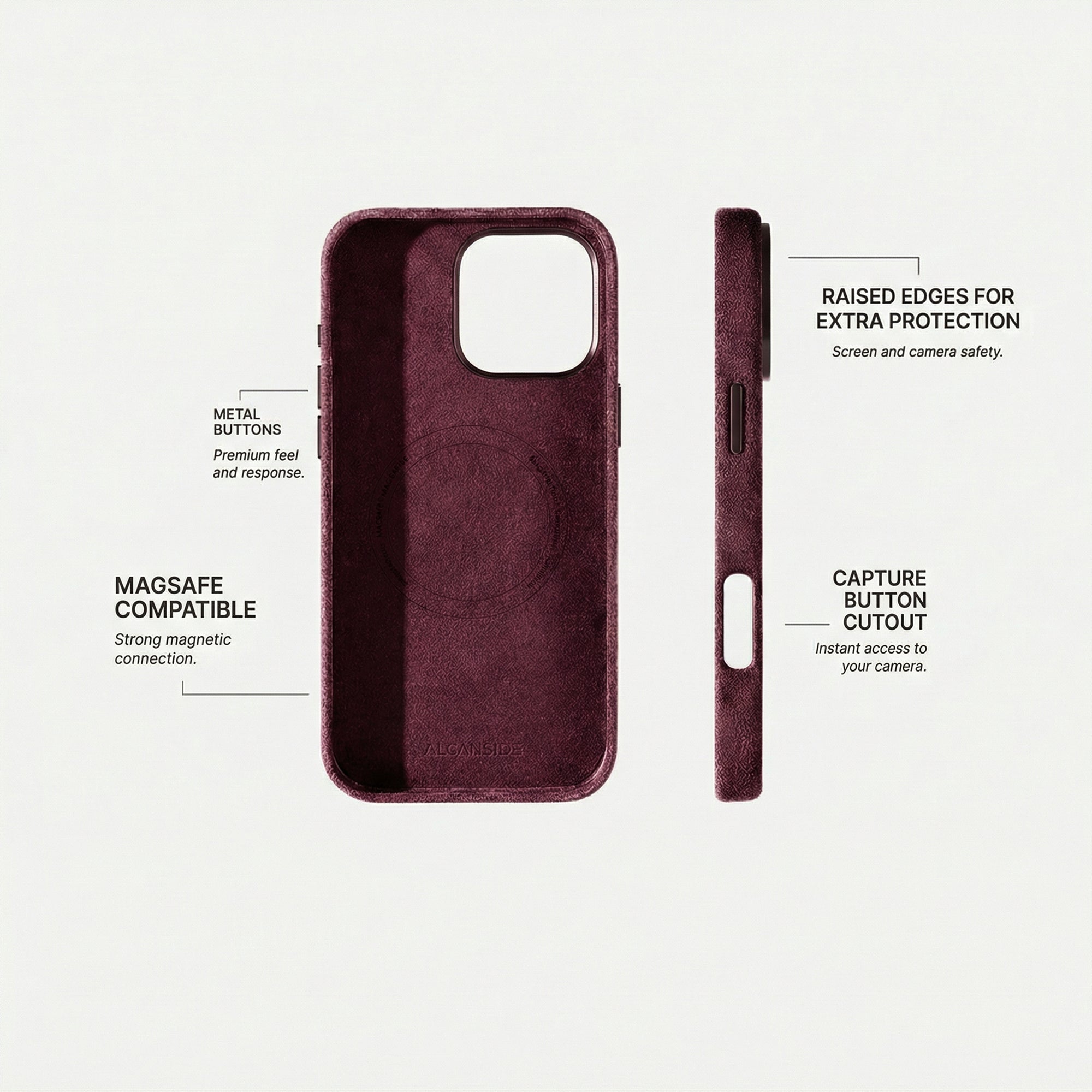 iPhone 16 Pro Max - Alcantara Case - Wine Red - Alcanside