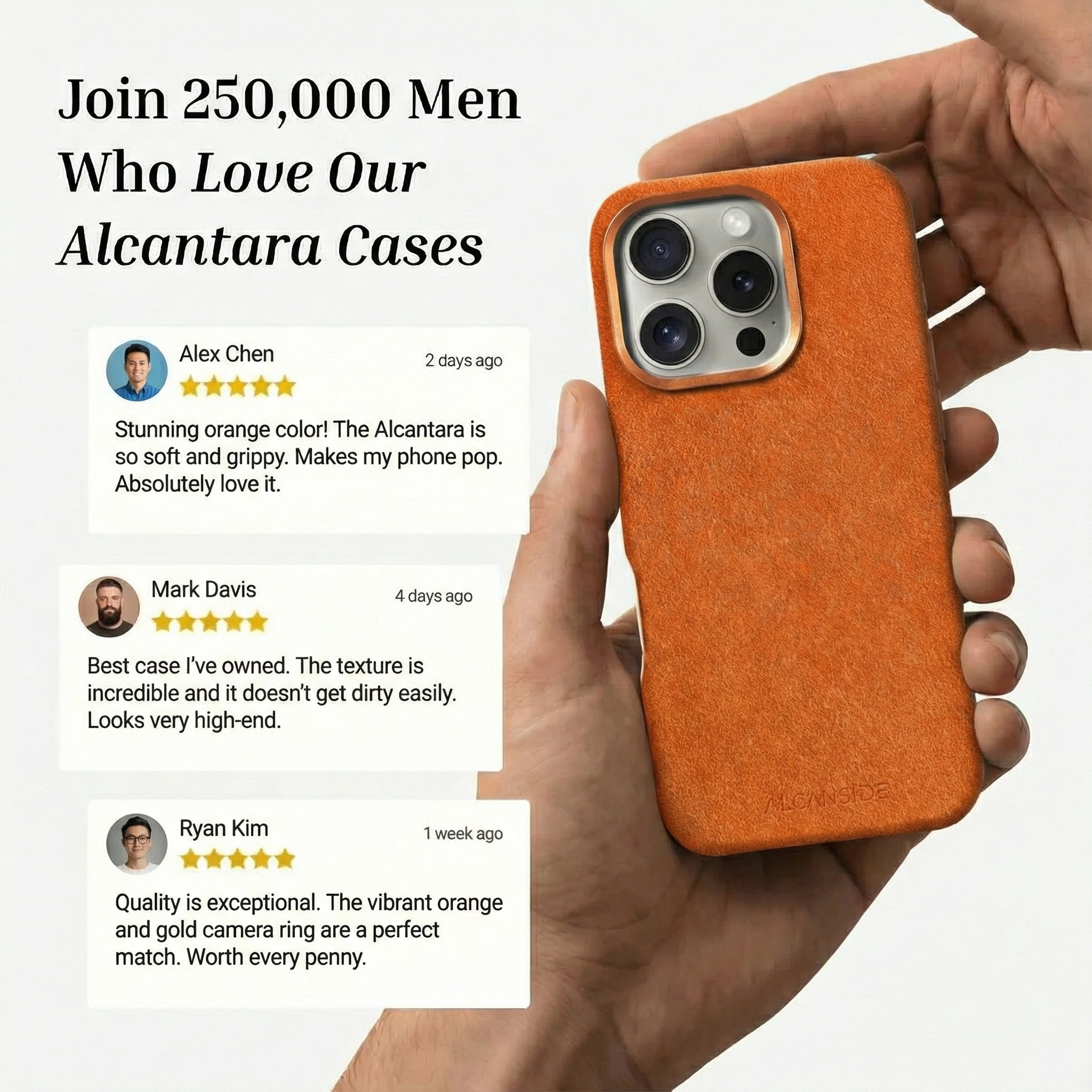 iPhone 16 Pro Max - Alcantara Case - Orange - Alcanside