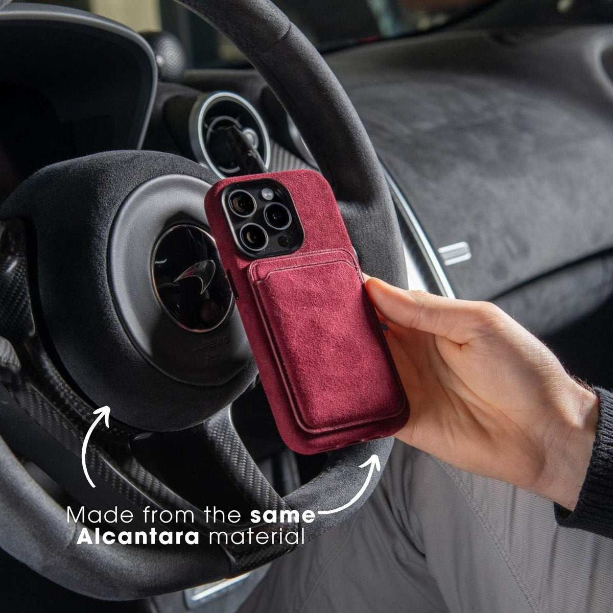 iPhone 16e - Alcantara Case - Wine Red - Alcanside