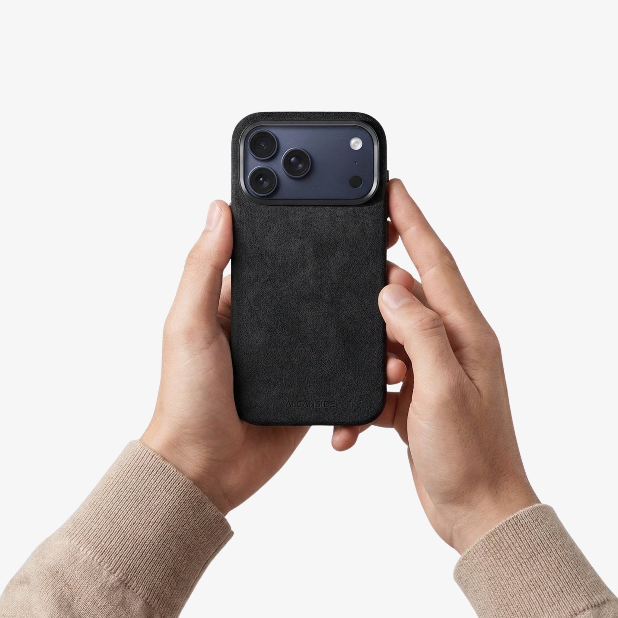 iPhone 17 Pro Max Alcantara® Case · Deep Black | Alcanside