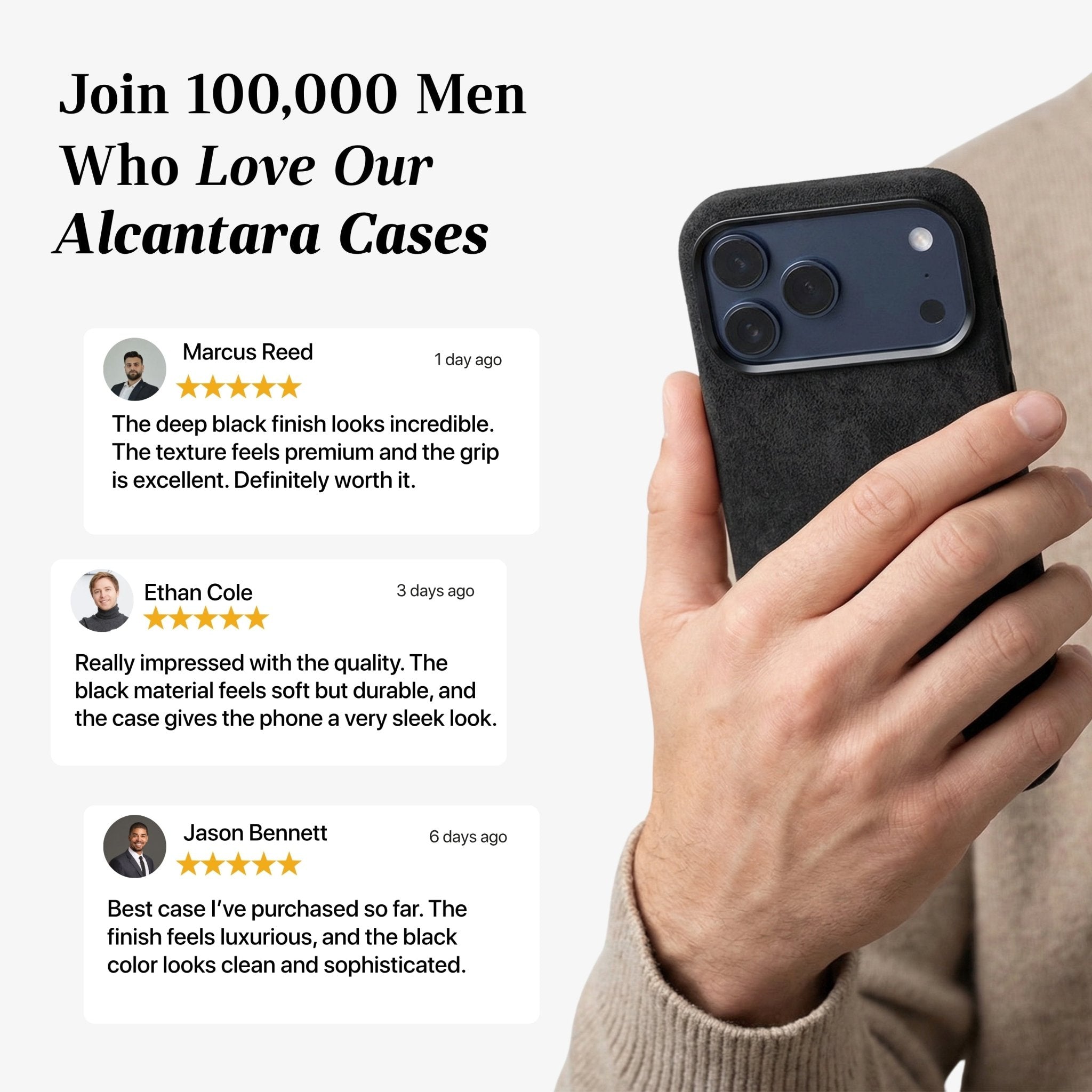 iPhone 17 Pro Max - Alcantara Case - Deep Black - Alcanside