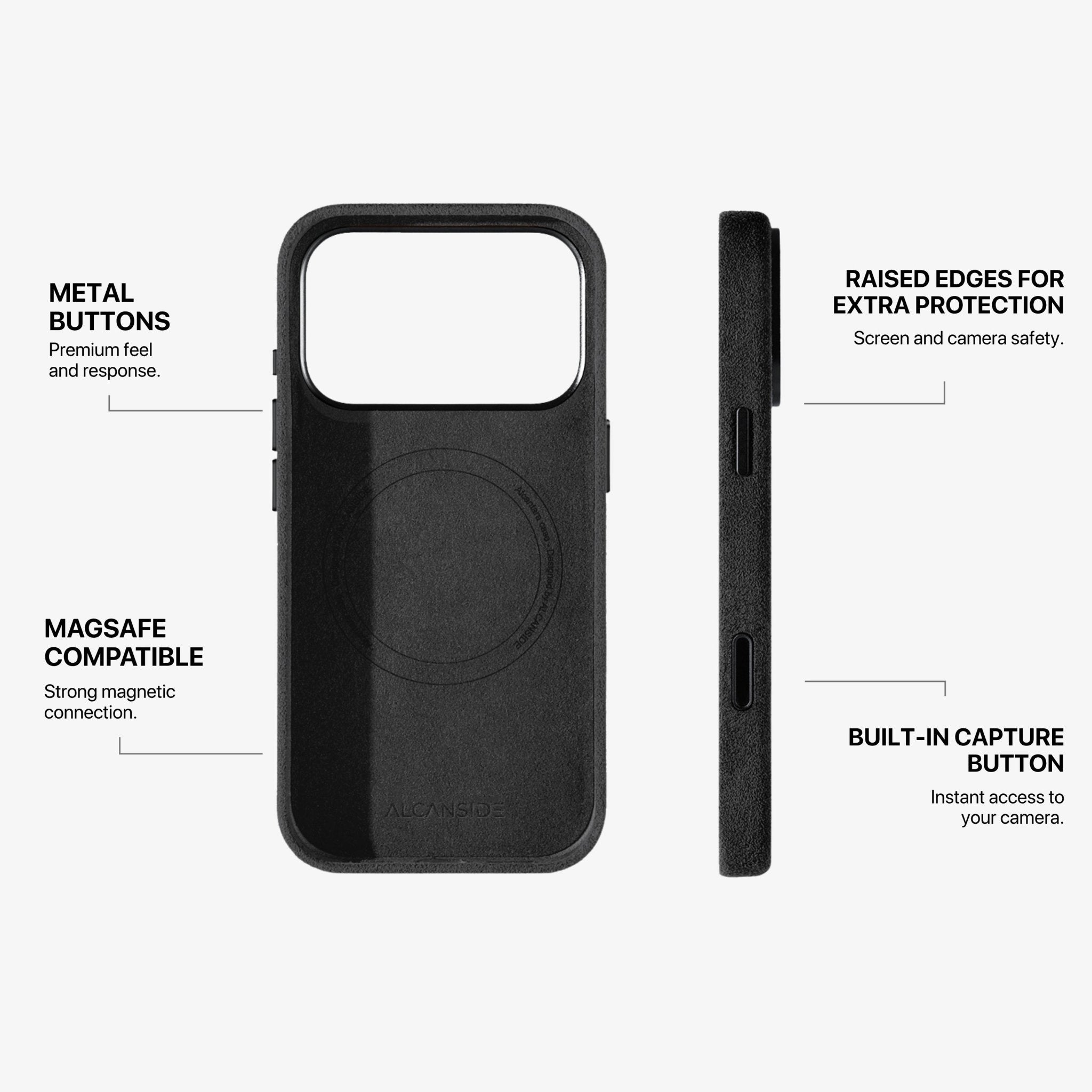 iPhone 17 Pro Max Alcantara® Case · Deep Black | Alcanside