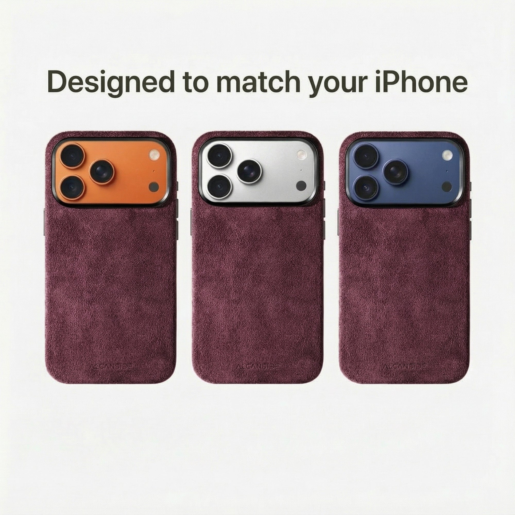 17 iPhone set MagSafe iPhone17ProMAXケース ALCANSIDE Pro Alcanside - Blue Navy - Case Alcantara - Max iPhoneアクセサリー