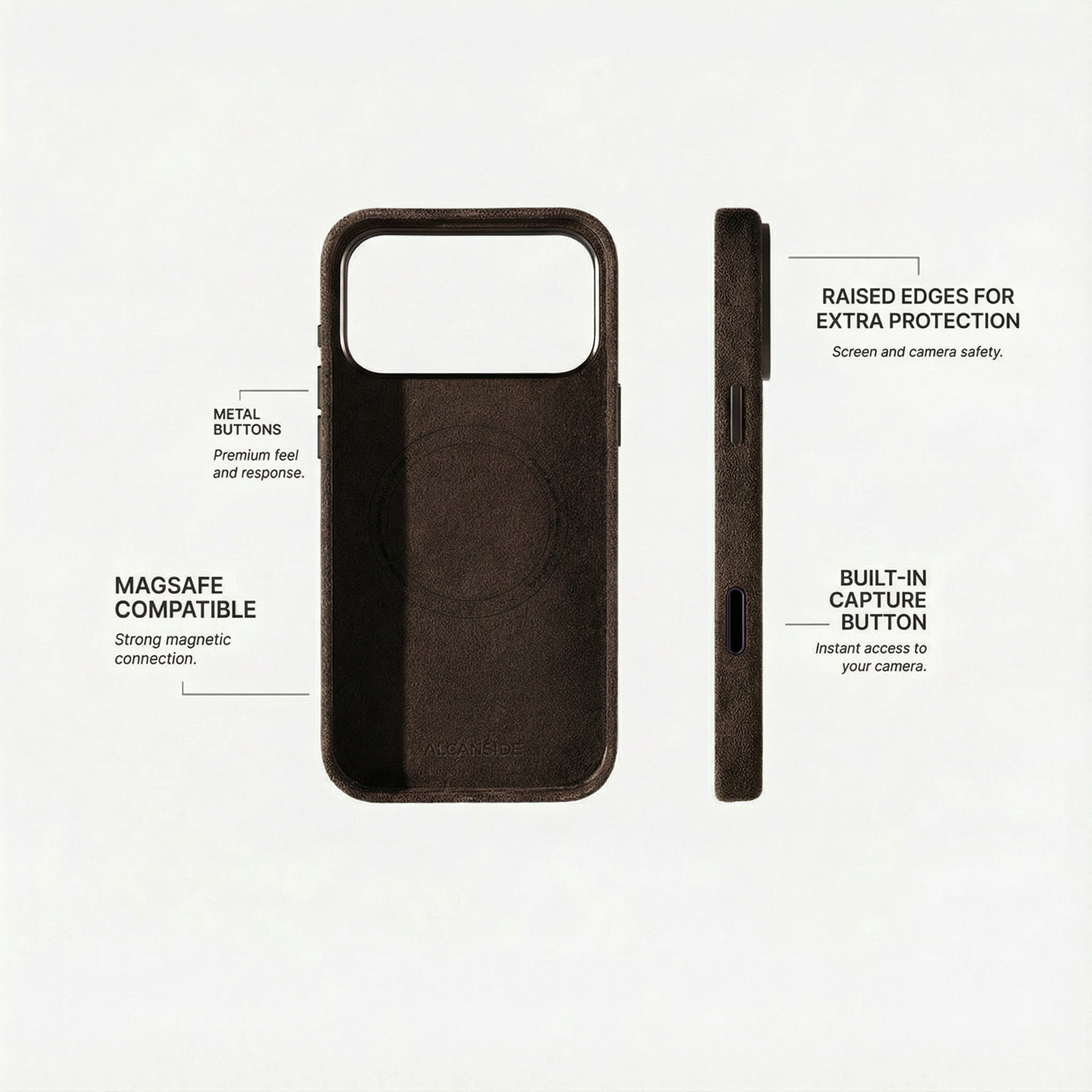 iPhone 17 Pro Max Alcantara® Case · Chocolate Brown | Alcanside