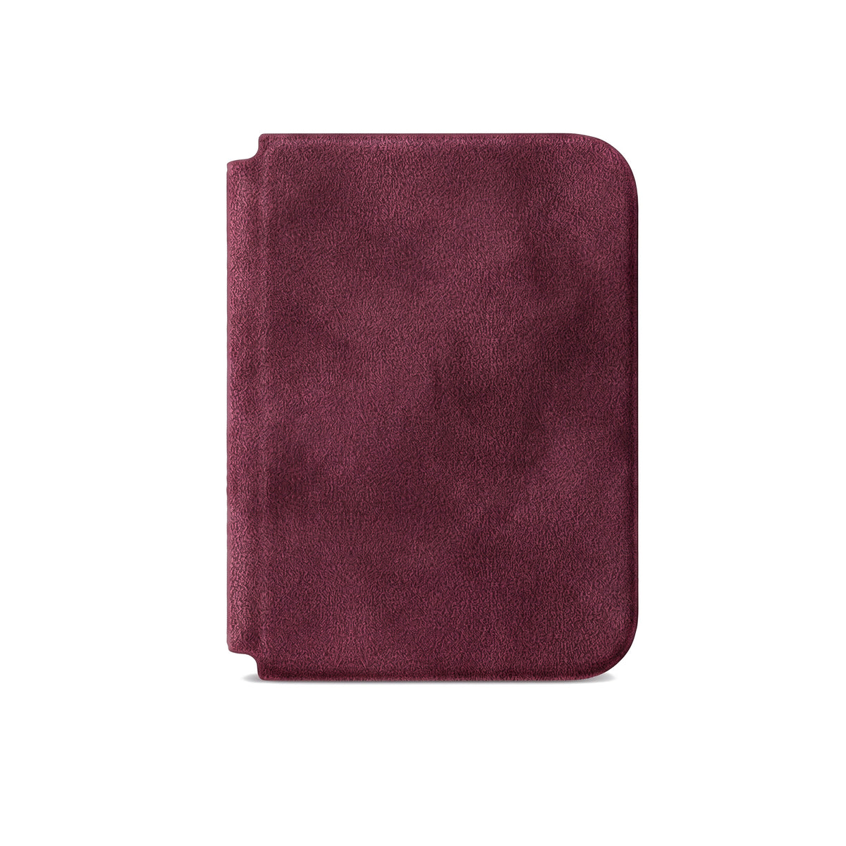Wine Red Alcantara folio case for iPhone Duo, front cover closed